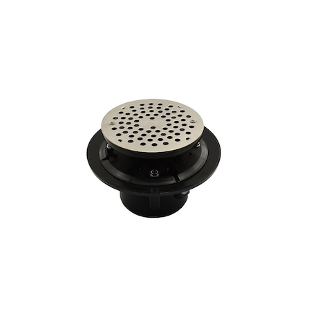 Jones Stephens 2in. x 3in. ABS Drain with 6in. Stainless Steel Strainer and 8-1/2in Pan D49078